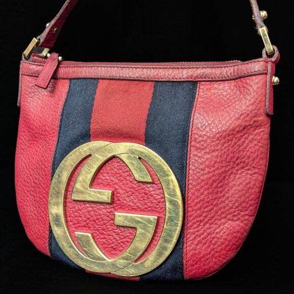 🎉PRICE DROP! 🎉. GUCCI GG Medallion Blondie Stripes Red Leather - RARE - Picture 4 of 14